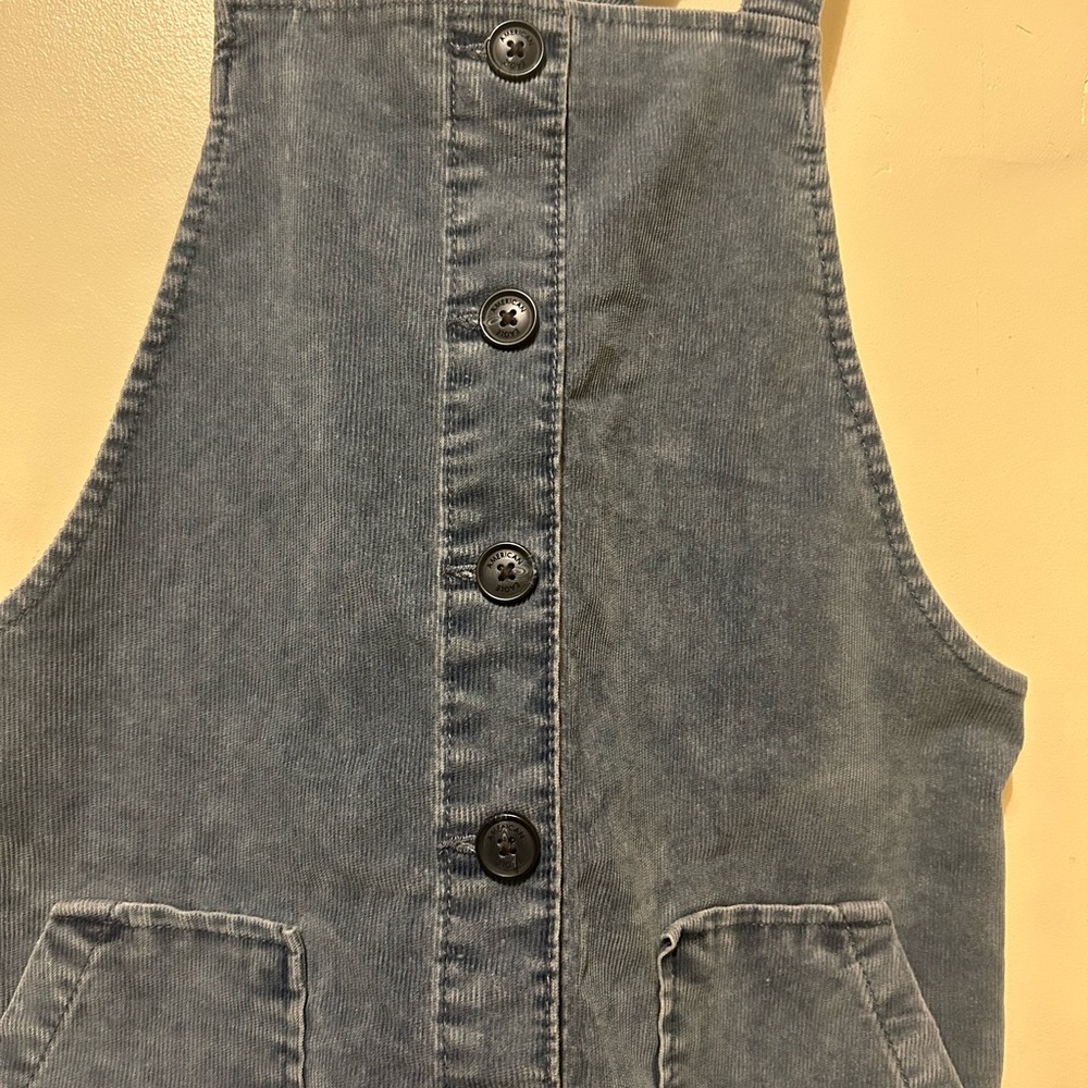 American Eagle  Blue Corduroy  Jumper Dress Pinafore Cottagecore